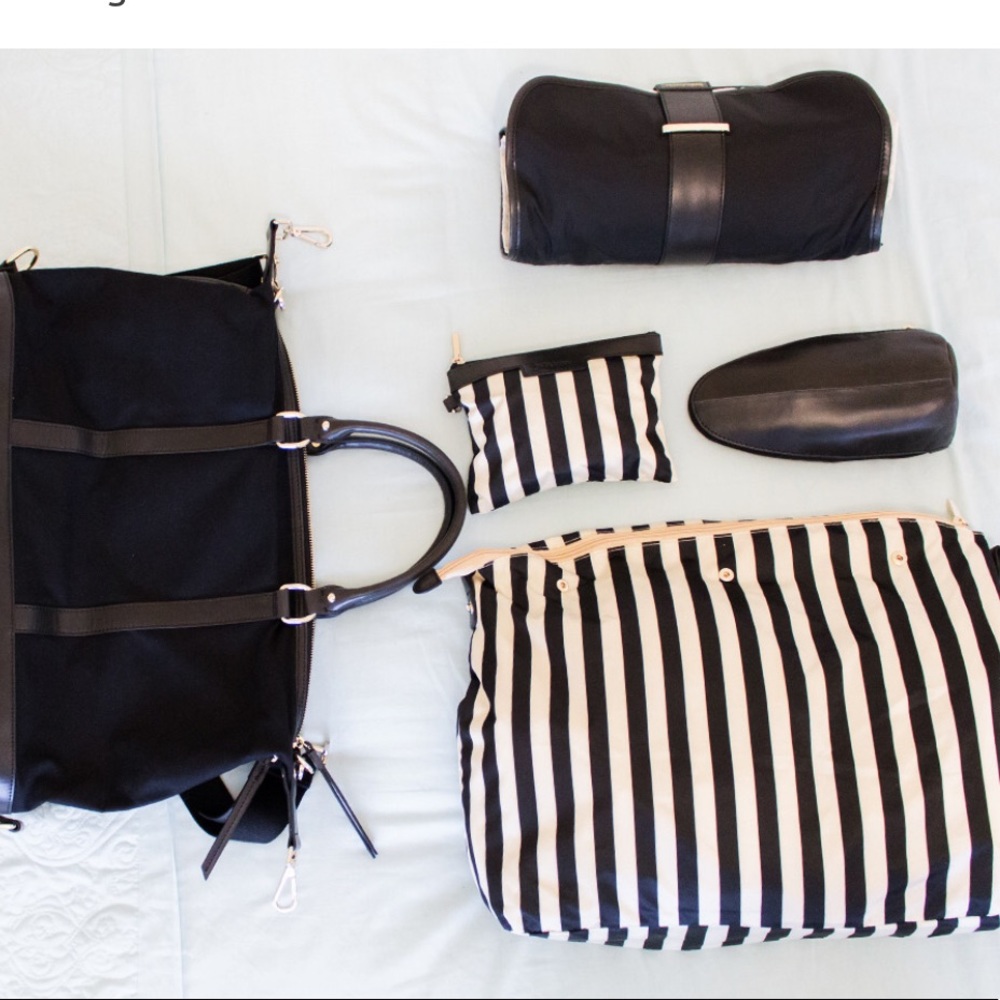Isabelle Black Canvas Changing Bag.